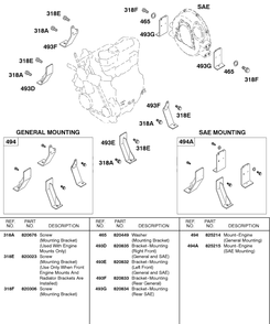 Engine Mounting Kits Diagram and Parts List for 437447-0105-XX  Briggs and Stratton Engine